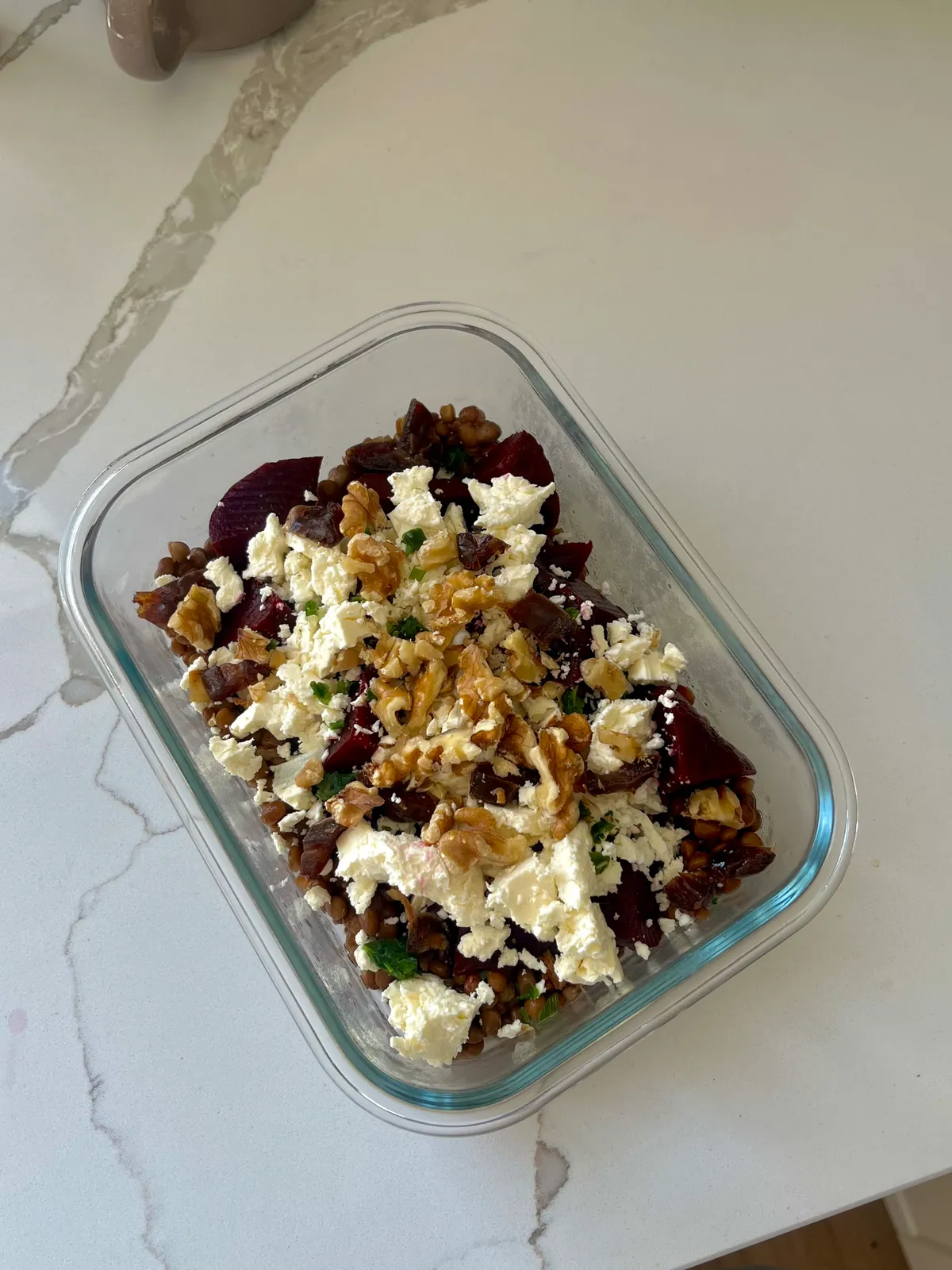 Linsensalat mit Roter Beete, Feta & Walnüssen
